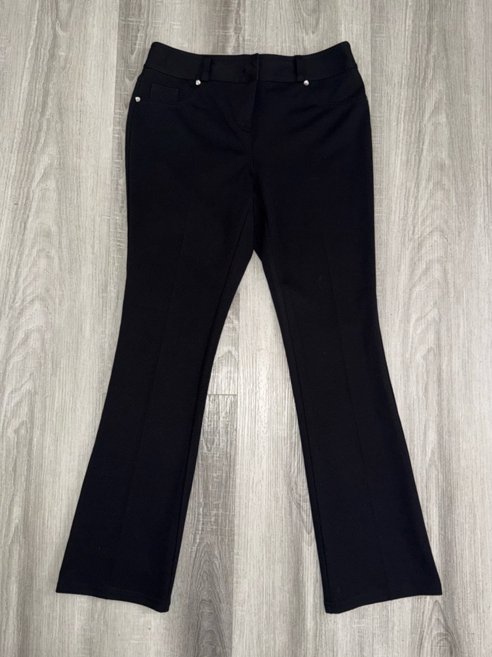 Style & Co. Black Studded Bootcut Dress Pants Stretch Petite 6P